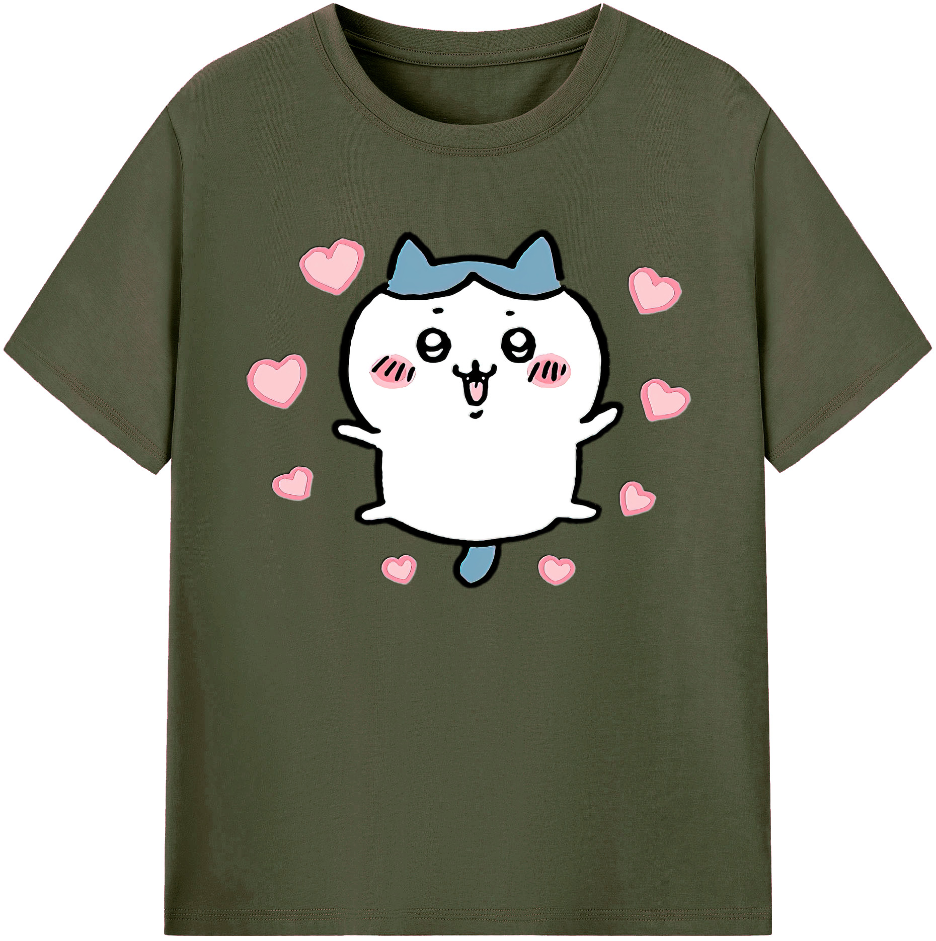 （画像用） ちいかわ ハチワレ Chii-kawa hachiware 綿100％ メンズ半袖Tシャツ｜肌触りやわらか＆通気性